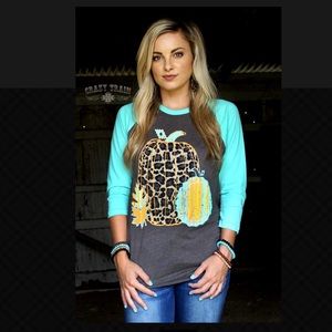 CRAZY TRAIN LEAVES OF LEOPARD TOP